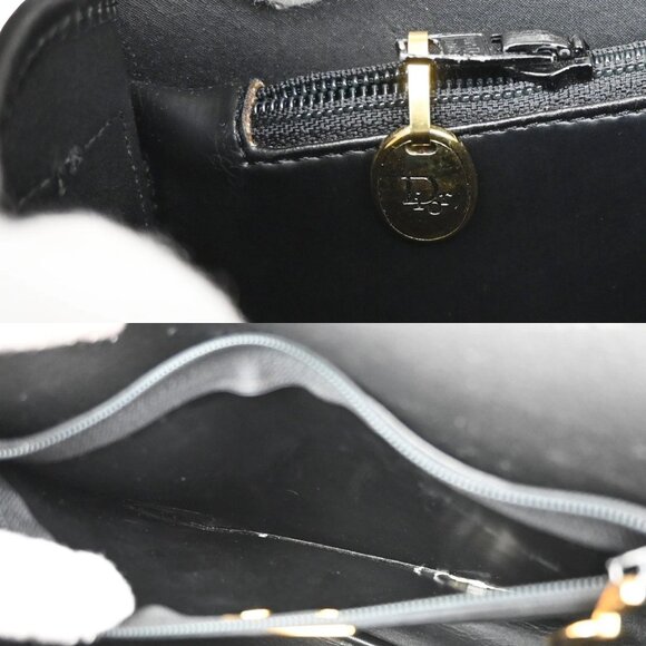 CHRISTIAN DIOR Logo Honeycomb Shoulder Bag PVC Leather Black GHW France 38YH770 - Picture 13 of 14